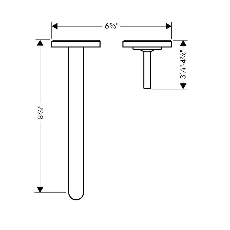 Uno Wall Mounted Standard Bathroom Faucet, Chrome