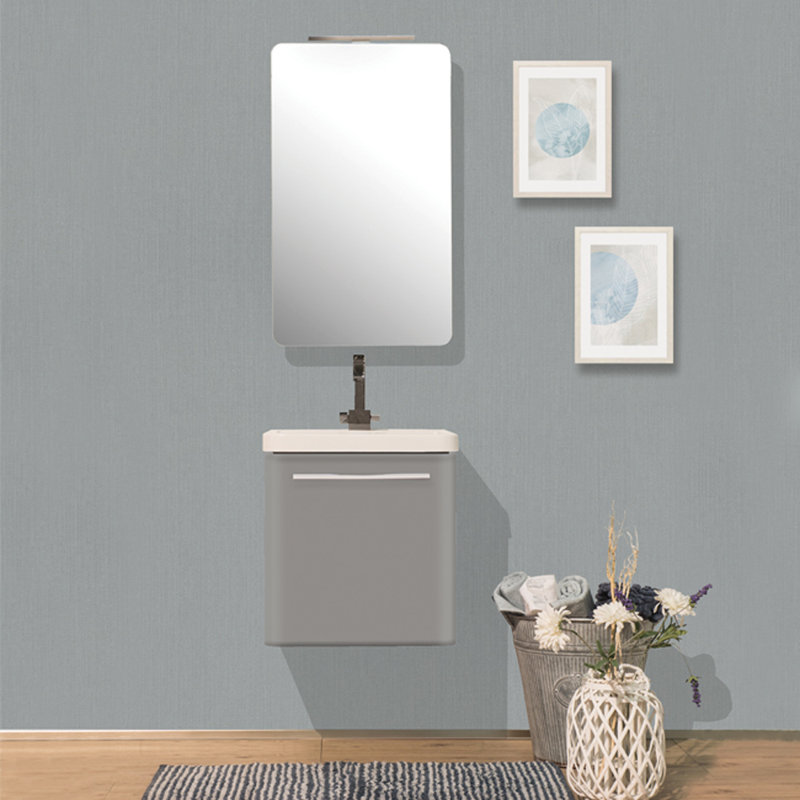Damini 655 mm Single Vanity with Integrated Ceramic Basin, Grey