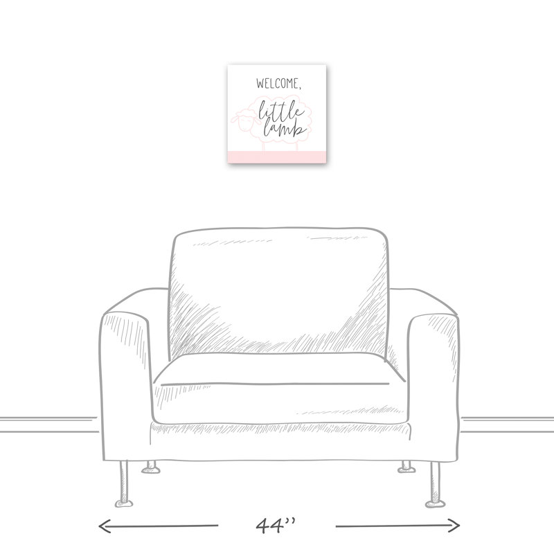 « welcome little agneau », art sur toile Leeza, H 12 po x l 12 po x P 1,25 po