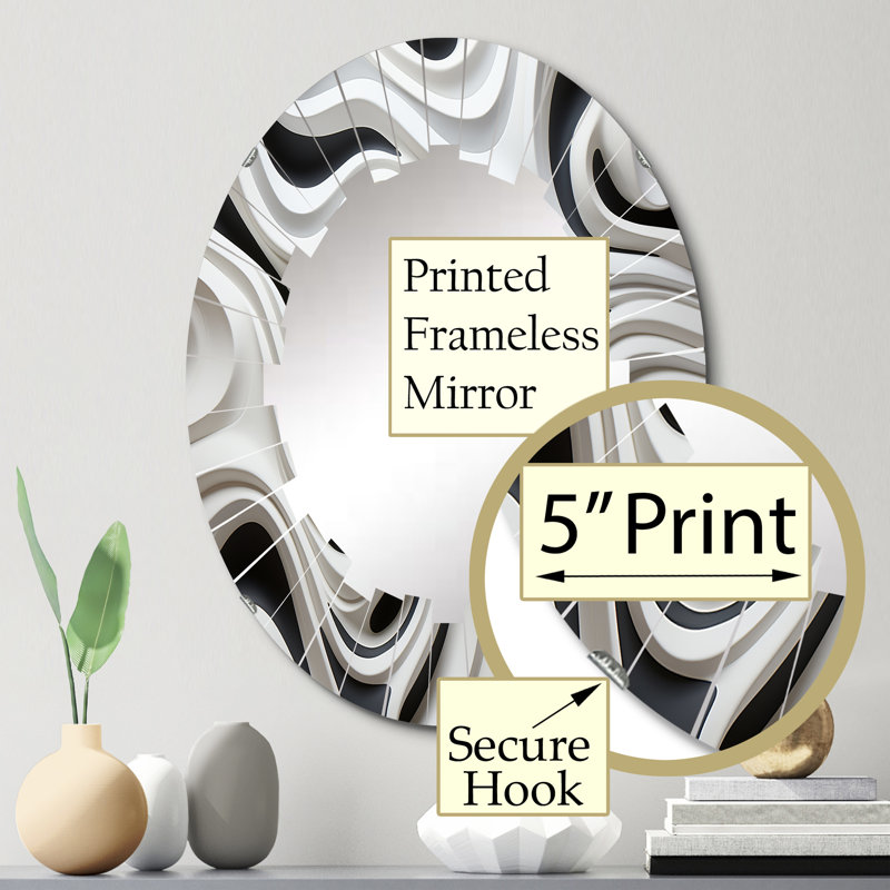 Olaoluwa - Miroir mural moderne ovale, 30 po x 20 po