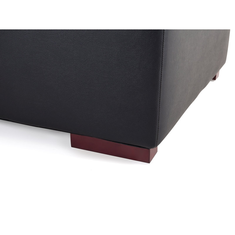 Pineland 80cm Wide Faux Leather Square Cocktail Ottoman