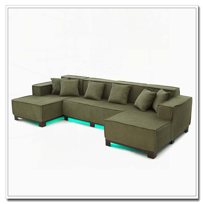 Canapé moderne, Green with LED Light, 4