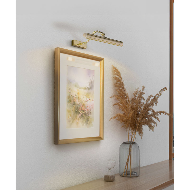 Hardwired Dimmable Wall Mount Picture Light, Polished Brass
