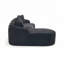Canapé modulaire en L à compression avec méridienne courbée: canapé modulaire en chenille noir sans os, mousse 30D haute densité, canapé-lit modulaire minimaliste pour les salons, les chambres à coucher, les appartements et les salons-1669279362