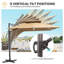 Parasol à lumière solaire rectangulaire en porte-à-faux 12 pi x 9 pi sans base lestée 12 pi x 9 pi-1022514996
