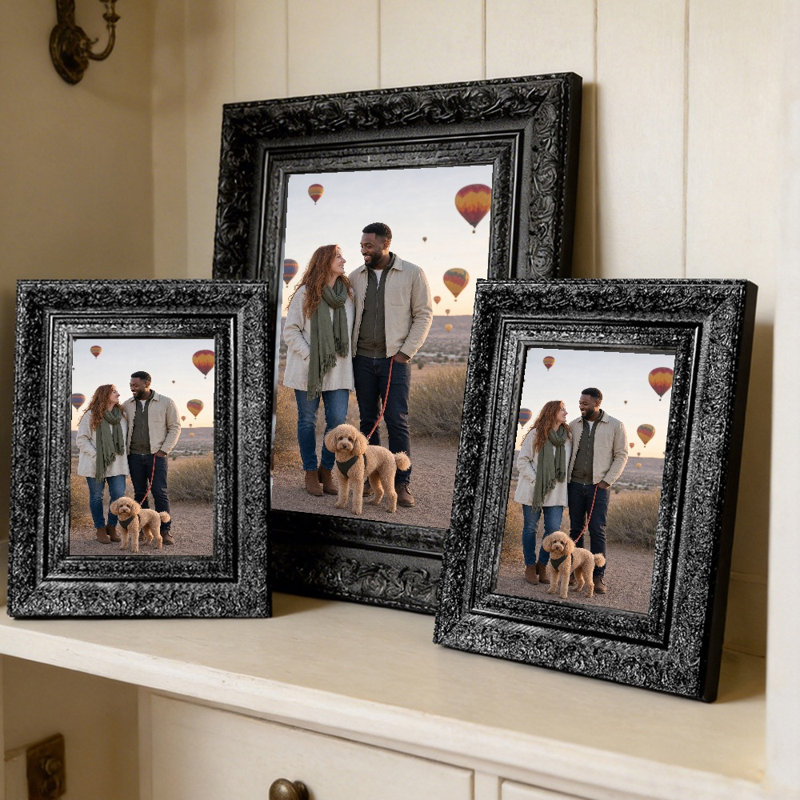 Cadre photo noir sophistiqué 1 PC 5 po x 7 po avec finition maison