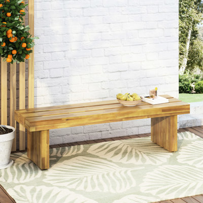 Outdoor Wood Bench With Rustic Beauty, 57.09" W X 15.82" D 19.24" H Patio Charm & Comfort, 57.09"X15.82"X19.24