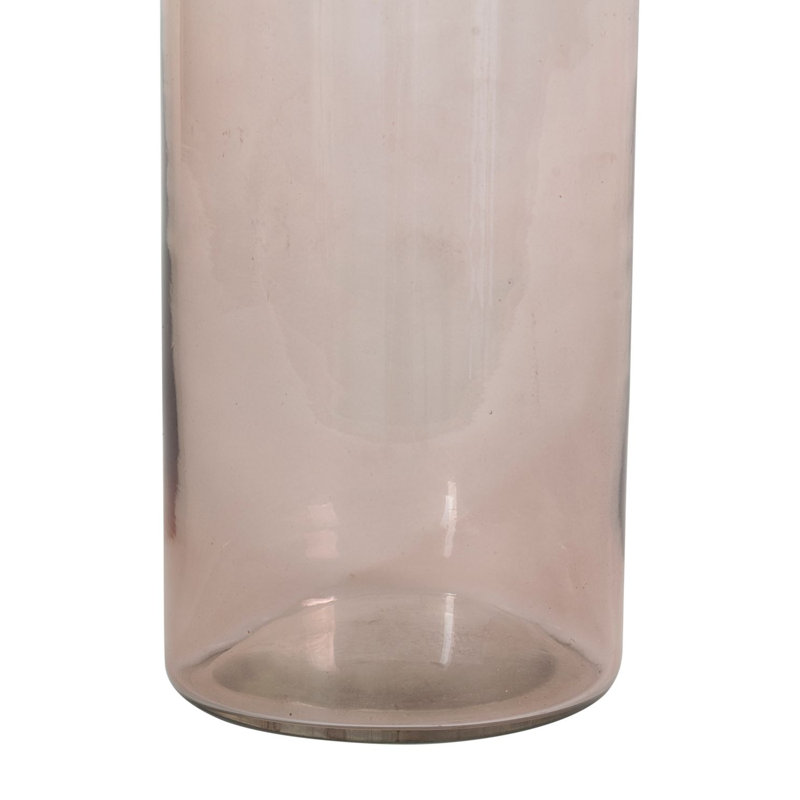 Vase de table en verre logo rose, H 10 po x l 4 po x P 4 po