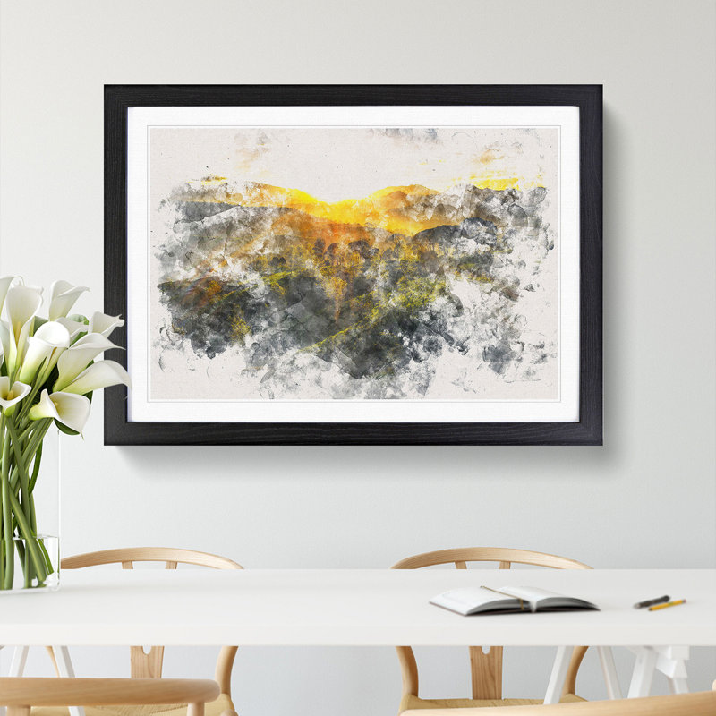 Sunlight over the Countryside - Picture Frame Graphic Art Print, Black Framed, 33cm H x 45cm W x 2cm D