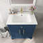 Ensemble lavabo de salle de bain moderne de 70,6 cm (27,8 po) avec surface peinte, lavabo de salle de bain autoportant de style milieu du siècle avec rangement, meuble-lavabo haut de gamme avec poignées en métal-770869706