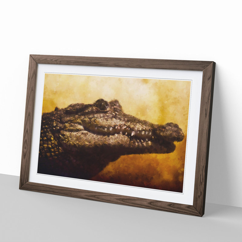 Alligator - Framed Print, Walnut Framed, 36cm H x 48cm W x 2cm D
