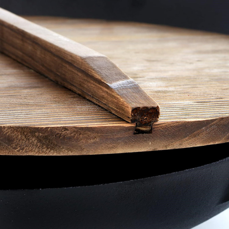 MegaChef Cast Iron Wok with Lid