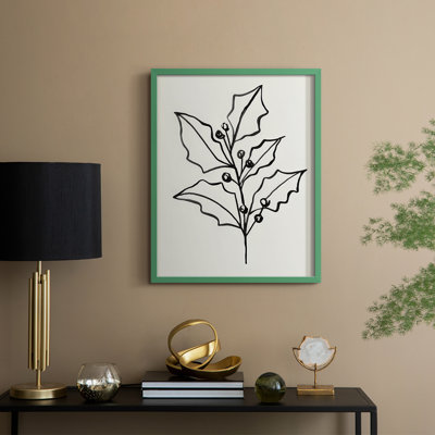 Evergreen Ink I Framed Print - Solid Wood