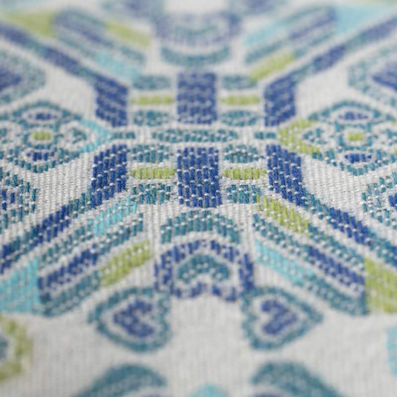 Delphi Outdoor Square Sunbrella® Pillow Cover & Insert, Blue/Kiwi Green, 20"H x 20"W