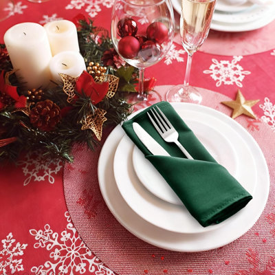Ensemble de 6 serviettes de table lavables en tissu avec ourlet, idéales pour les restaurants, les mariages et les fêtes.