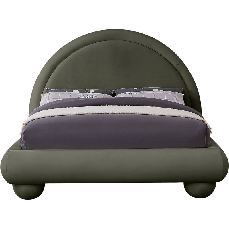 Madrid Velvet Bed, Full / Double, Green Velvet
