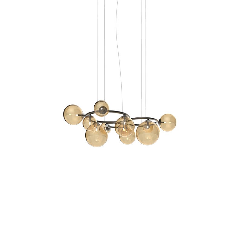 Puppet Ring Suspension 11 Smoky Transparent Matt Black Nickel G9 Ul, Amber Transparent, Matte Black Nickel