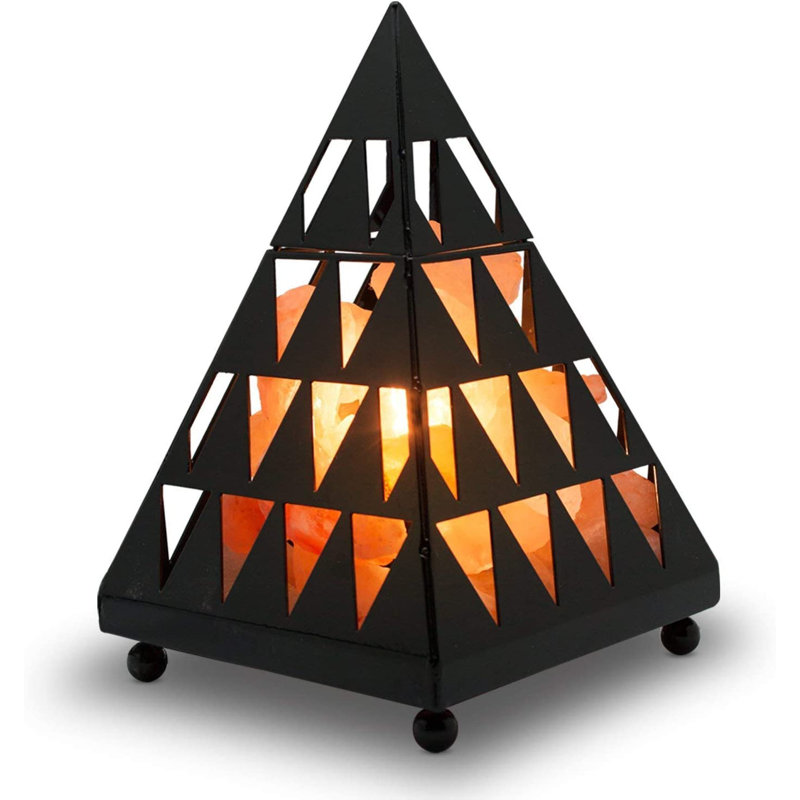 Veilleuse Loxhill Himalayan Glow Pyramid Crystal Salt avec morceaux de sel rose, ambiance lumineuse unique