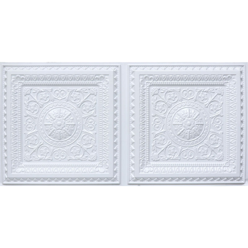 Gloss White 2 ft. x 4 ft. PVC Drop-In Ceiling Tiles (Set of 10)