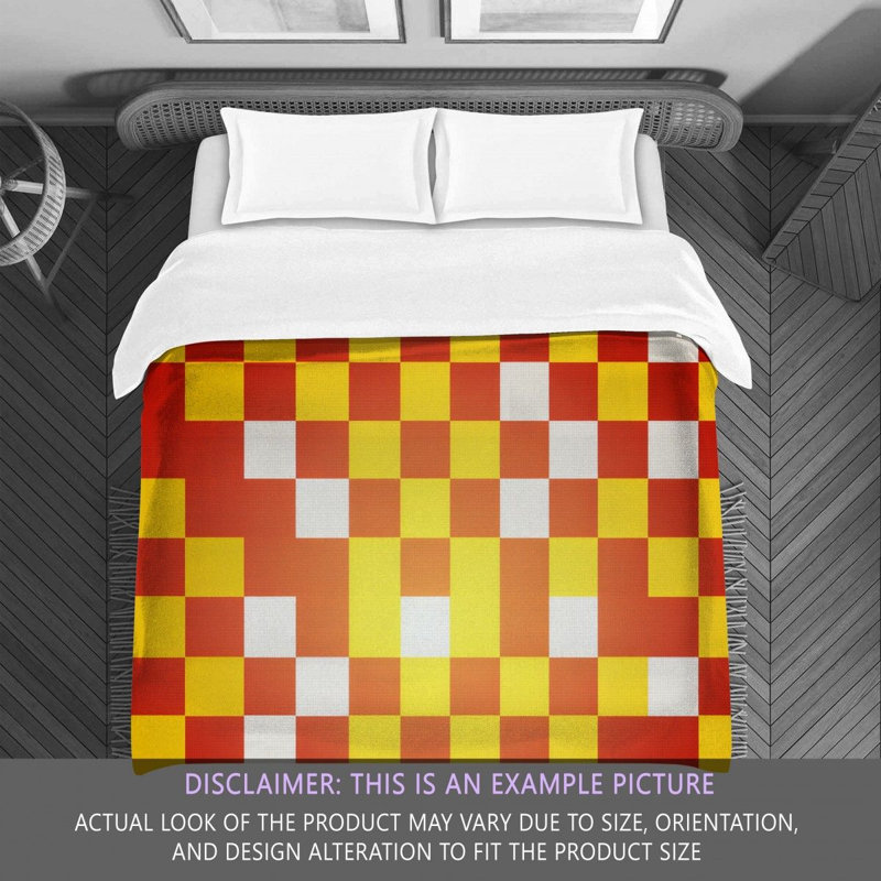 Machine Printed Comforter, Twin Comforter, Red/Yellow Checkered