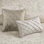Édredon 12 pièces, très grand, kaki - comprenant 1 édredon, 2 taies décoratives européennes, des coussins décoratifs, des draps-housses et des coussins plats captivants avec fil métallique doré