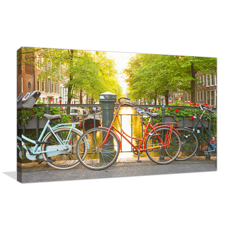 «Dutch Bicyclcles», reproduction d'impression sur toile tendue, H 18 po x l 30 po x P 1 po