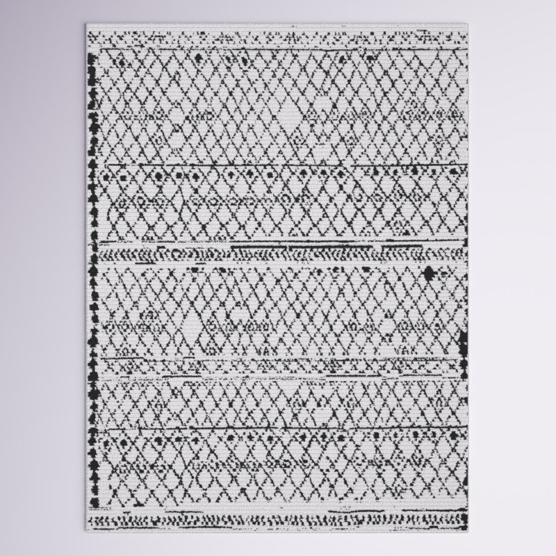 Tapis ivoire / noir Juliet, Rectangle 8 pi x 10 pi