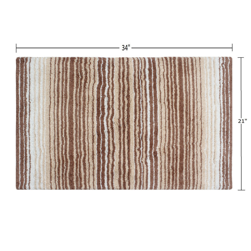 Griffie Plush 100 % Cotton Bath Rug, Single - 21" L x 34" W, Beige