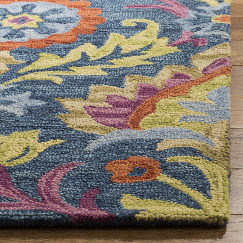 Talmo Hand Hooked Wool And Cotton Oriental Rug, Runner 2'3" x 10'
