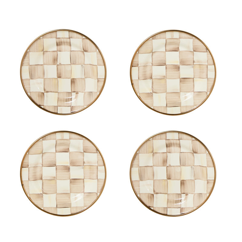 Mocha Check Appetizer Plates