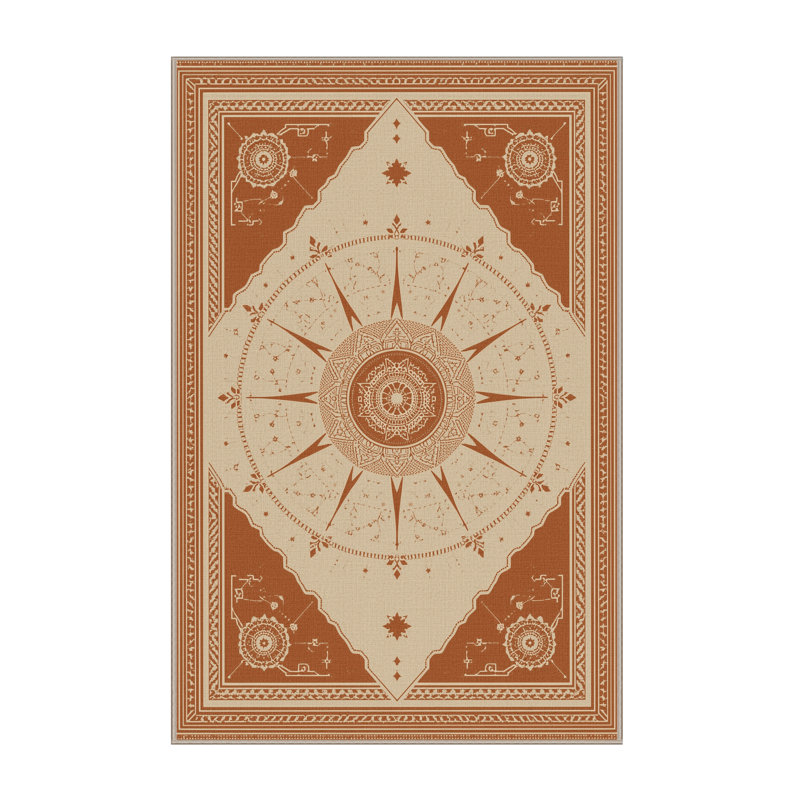Soft Plush Schroeder Global Inspired Moroccan Area Rug in Brown – Beige Binding, 2x4