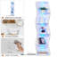 5 Tier Wavy Corner Shelf with LED Strip Lights, White Modern Corner Display Shelf, Freestanding LED Corner Ladder Shelf