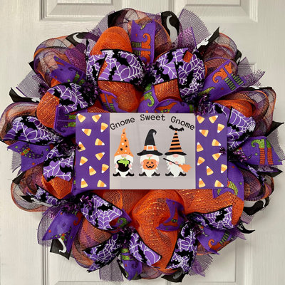 Couronne d'Halloween personnalisée gnome Sweet Gnome