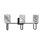 Barre d'éclairage de salle de bain 3 lumières Amarmula, finition noir mat, verre carré onyx tourbillon 3,5 po