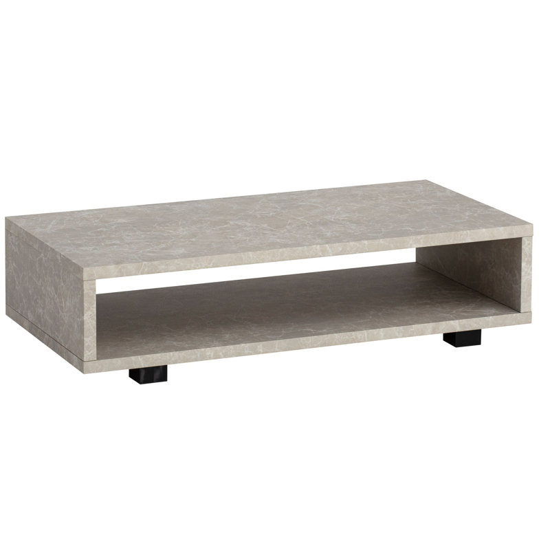 Coffee table gray 100 cm concrete look living room table sofa table storage space, Beige
