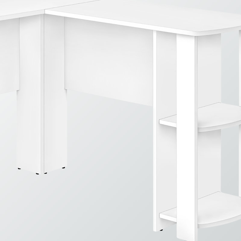 Bureau d'ordinateur moderne en forme de L à 2 casiers Zanetta, H 29,62 po x l 46,85 po x P 46,85 po