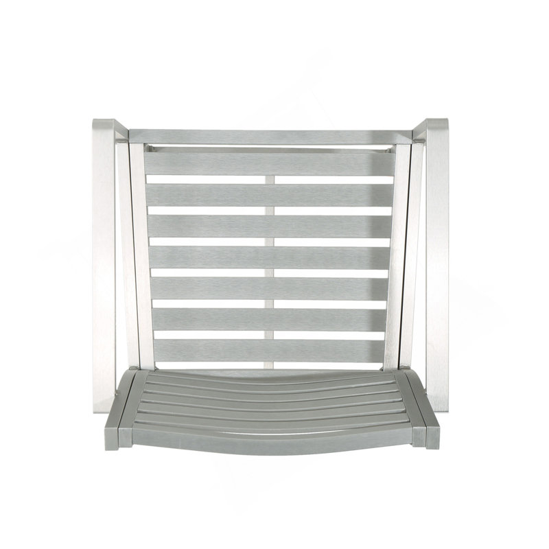 Ensemble de 2 tabourets d'extérieur avec cadre en aluminium antirouille 29,50 po d'extérieur, argent