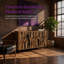 Buffet 47,24 po à 3 portes avec motif en bois droit-131639146