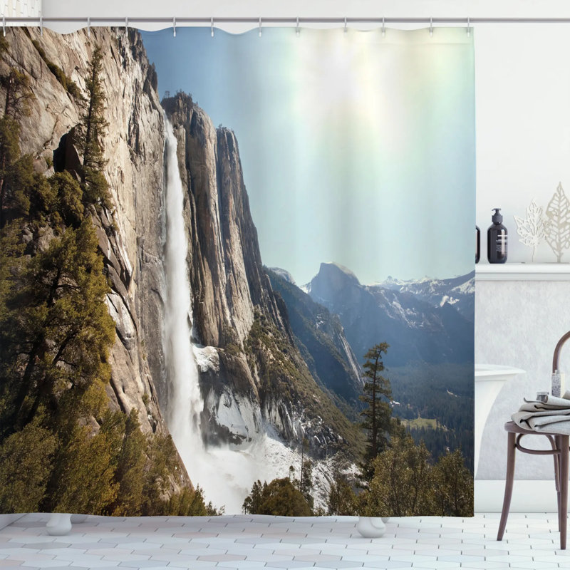 Shower Curtain with Hooks Included, 70" H x 69" W