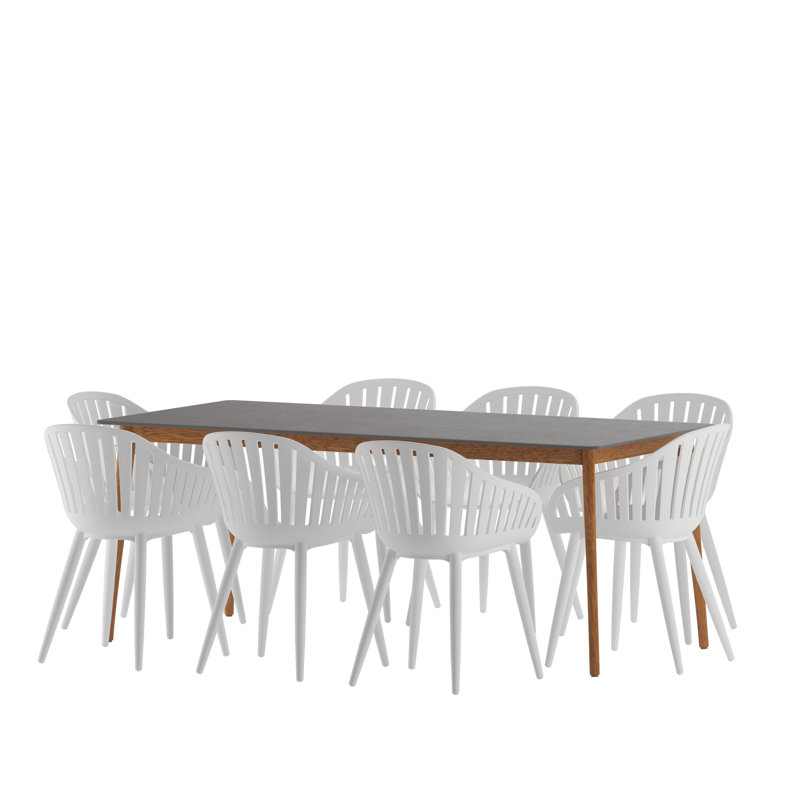 Alyisa 8 - Person Patio Dining Set with Rectangular Table