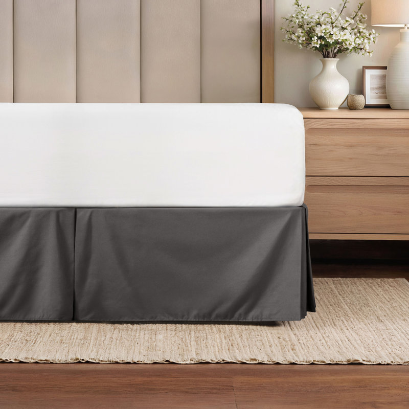 Becky Cameron 14" Tailored Bed Skirt, Gray, California King