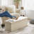 Upholstered Linen Storage Ottoman