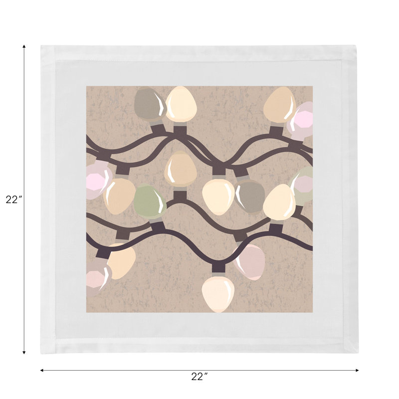 Xmas Tangle Cotton Sateen Dinner Napkins, Neutral