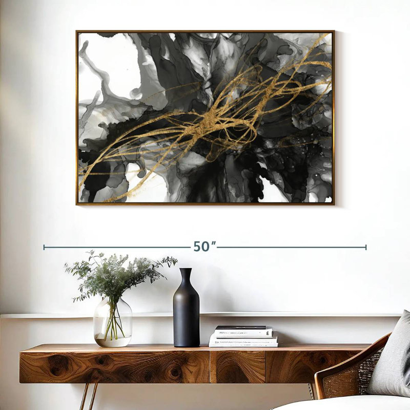 Golden Vortex I, Floating Frame Gold, 40" X 27"