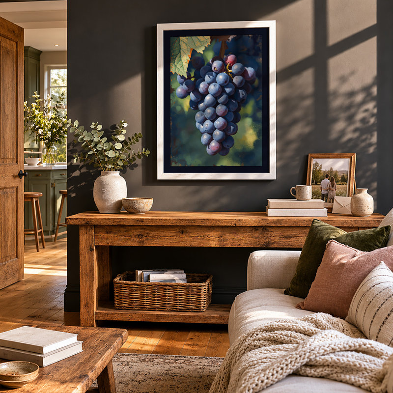 Ripened Grapes Botanical - Print, A4 - 29.7 x 21.0 cm, White