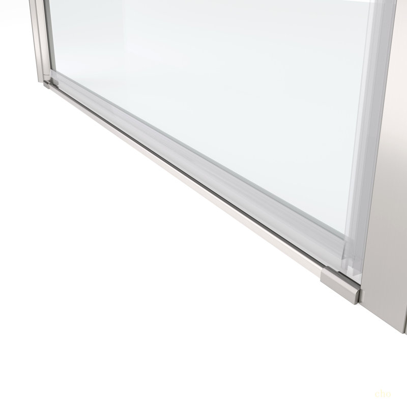 1 3/8" Adjustment,Universal Pivot Shower Door, With 1/4" Tempered Glass Finish 3072, Chrome