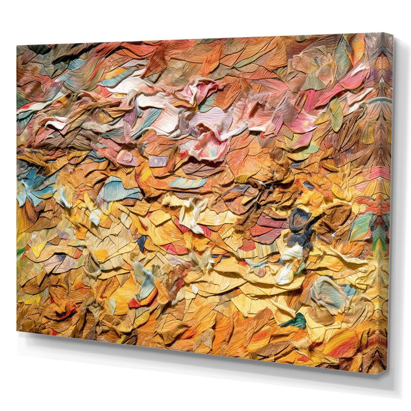 Terracotta Bliss Texture Abstract I - Art abstrait, peinture murale, salon, H 12 po x l 20 po x P 1 po, Toile tendue