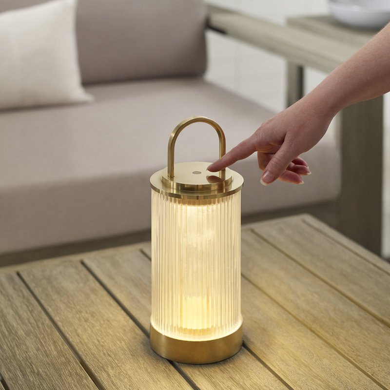 Tawa Accent Rechargeable Table Lamp, Natural Brass