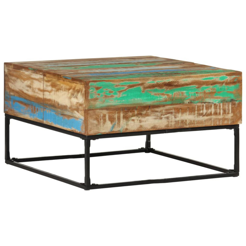  Coffee Table Multicolor Solid Reclaimed Wood Medium Industrial