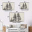 Ensemble de grandes reproductions d'art mural rétro, "Pine Trees On Mountain - Pine"-823593-823596-823597